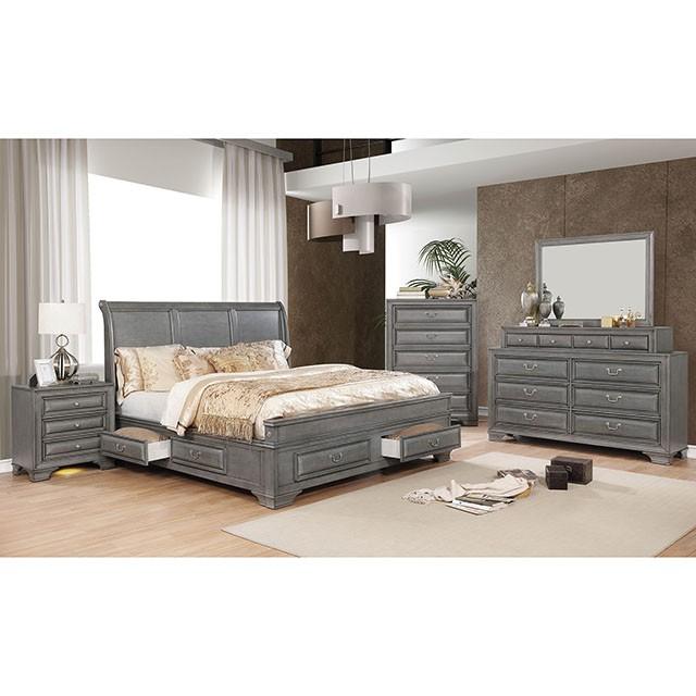 Brandt Gray Night Stand - Furniture Home Store (Hanford, CA)