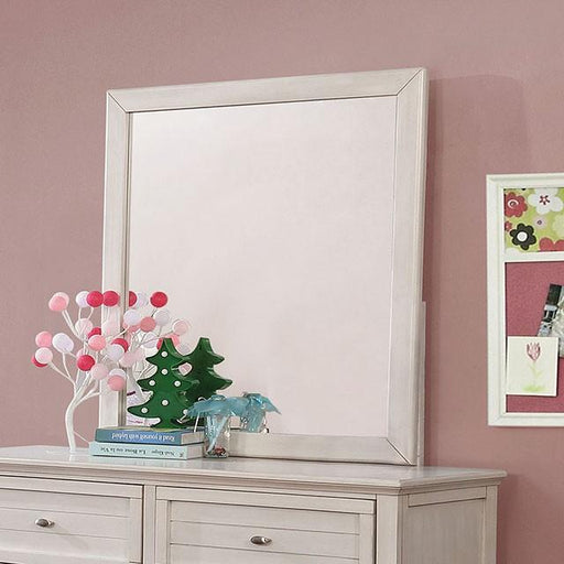 Brogan Antique White Mirror - Furniture Home Store (Hanford, CA)