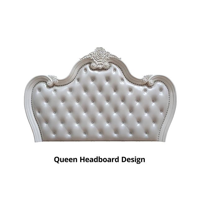Ventresca E.King & Queen Bed White & Chrome - Furniture Home Store (Hanford, CA)