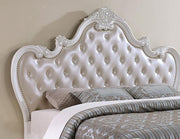 Ventresca E.King & Queen Bed White & Chrome - Furniture Home Store (Hanford, CA)