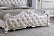 Ventresca E.King & Queen Bed White & Chrome - Furniture Home Store (Hanford, CA)