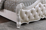 Ventresca E.King & Queen Bed White & Chrome - Furniture Home Store (Hanford, CA)