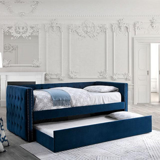 Susanna Navy Daybed w/ Trundle, Navy - Furniture Home Store (Hanford, CA)