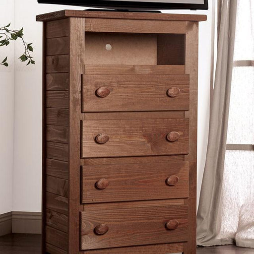 Lea Mahogany Media Chest - Furniture Home Store (Hanford, CA)