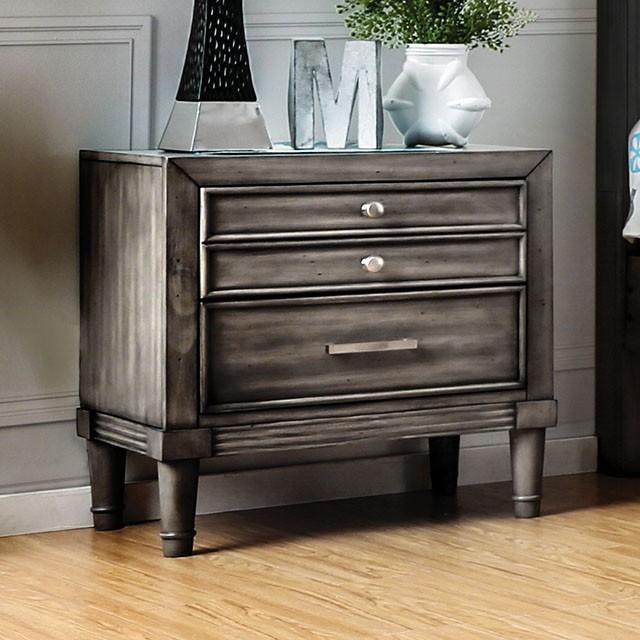 DAPHNE Gray Night Stand - Furniture Home Store (Hanford, CA)
