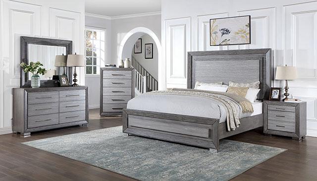 RAIDEN Cal.King, E.King, & Queen Bed, Gray - Furniture Home Store (Hanford, CA)