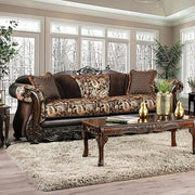 Newdale Brown/Gold Sofa - Furniture Home Store (Hanford, CA)