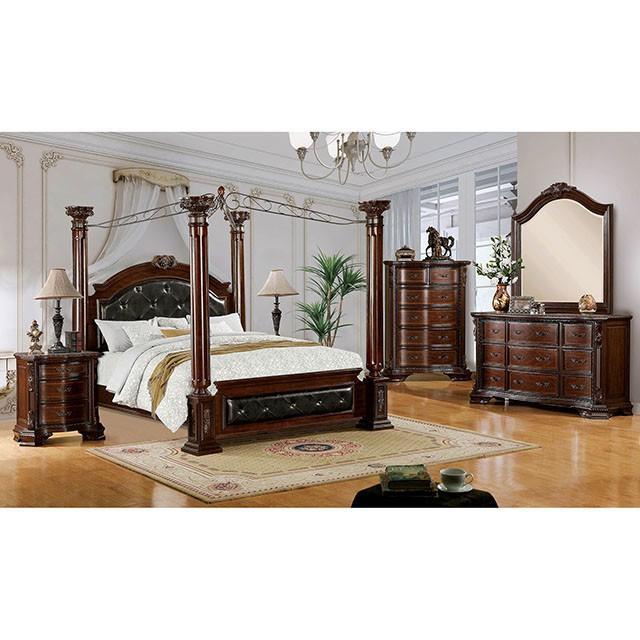 Mandalay Brown Cherry Queen Bed - Furniture Home Store (Hanford, CA)