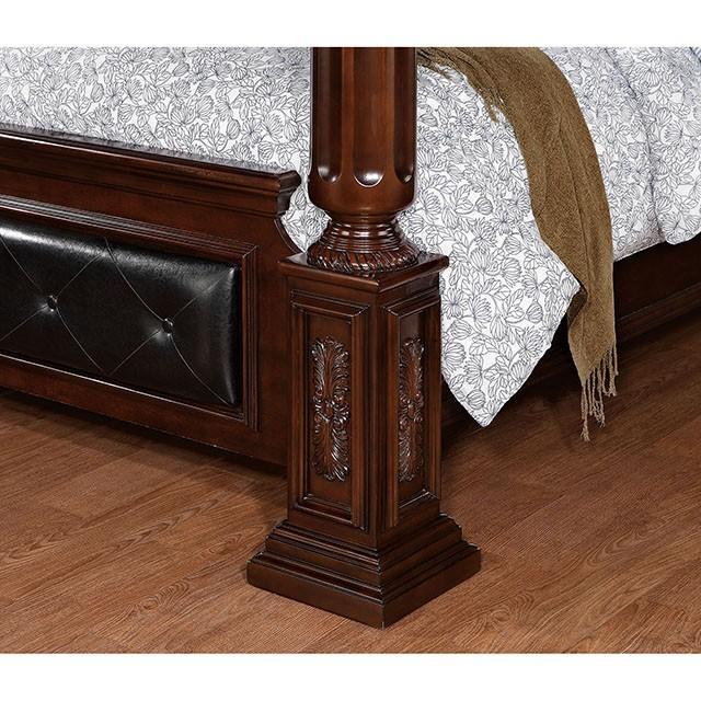 Mandalay Brown Cherry Queen Bed - Furniture Home Store (Hanford, CA)