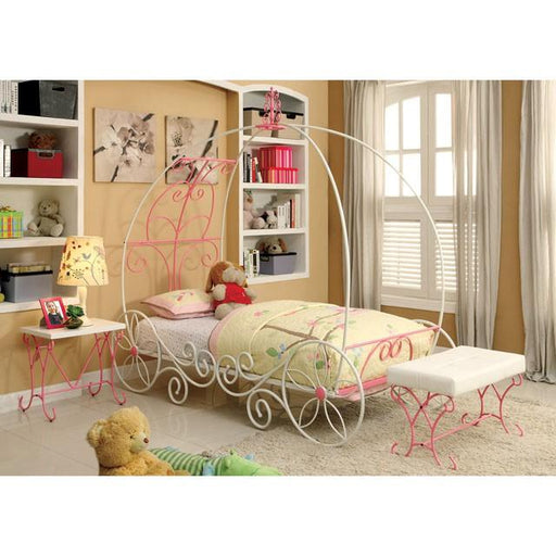 ENCHANT Pink/White Twin Bed - Furniture Home Store (Hanford, CA)