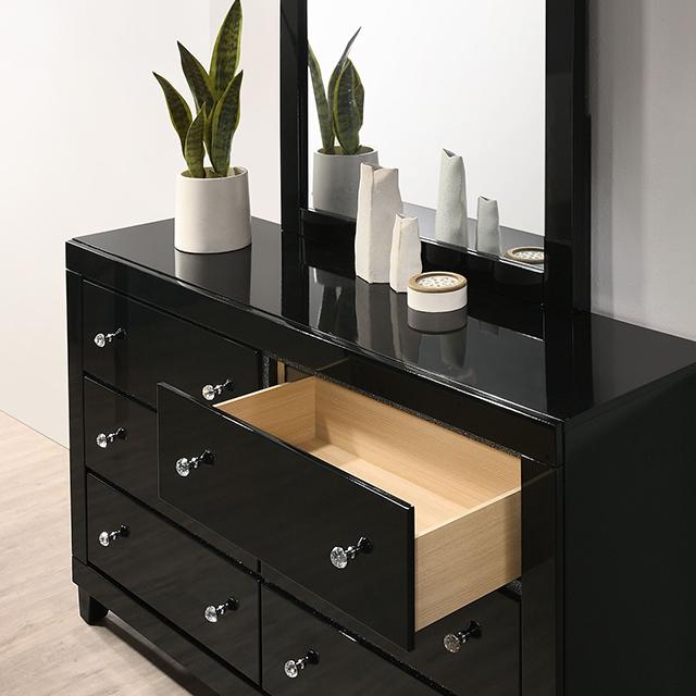 MAGDEBURG Cal.King Bed, Black & White - Furniture Home Store (Hanford, CA)