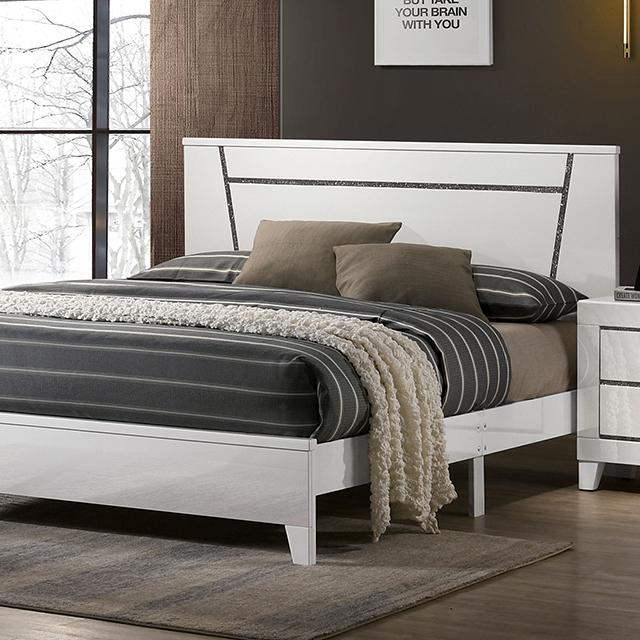 MAGDEBURG Cal.King Bed, Black & White - Furniture Home Store (Hanford, CA)