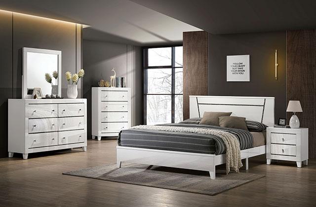 MAGDEBURG Cal.King Bed, Black & White - Furniture Home Store (Hanford, CA)