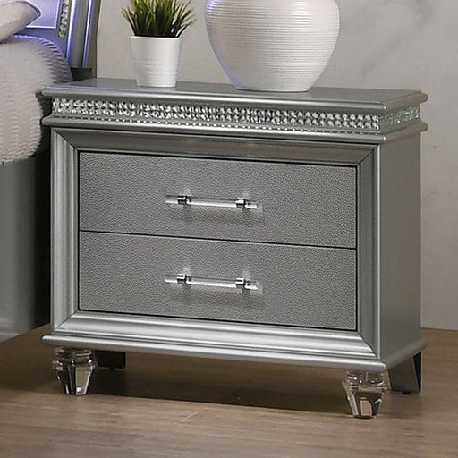 MADDIE Night Stand, Silver - Furniture Home Store (Hanford, CA)