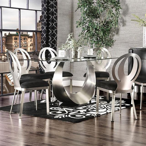 ORLA Silver/Black Dining Table - Furniture Home Store (Hanford, CA)