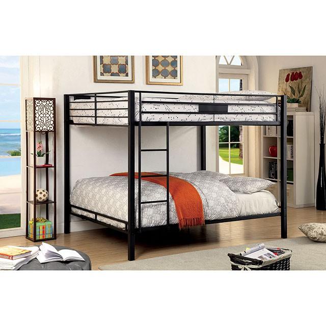 CLAREN Black Queen/Queen Bunk Bed - Furniture Home Store (Hanford, CA)