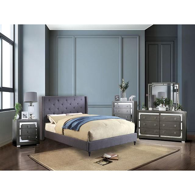 Anabelle E.King Bed Purple & Natural - Furniture Home Store (Hanford, CA)