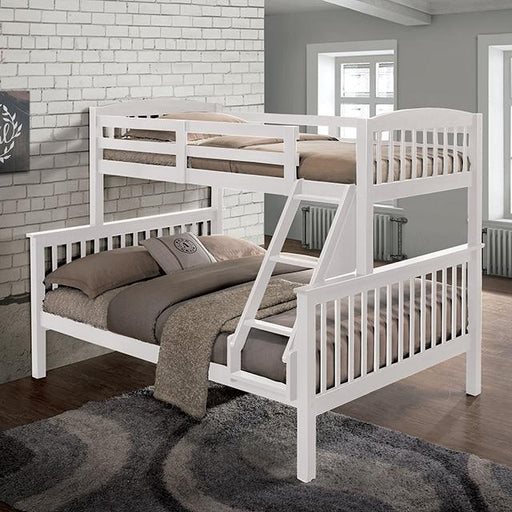 Brookings Twin/Full Bunk Bed White, Brown & Black - Furniture Home Store (Hanford, CA)