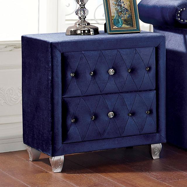 Alzire Black & Blue Night Stand - Furniture Home Store (Hanford, CA)