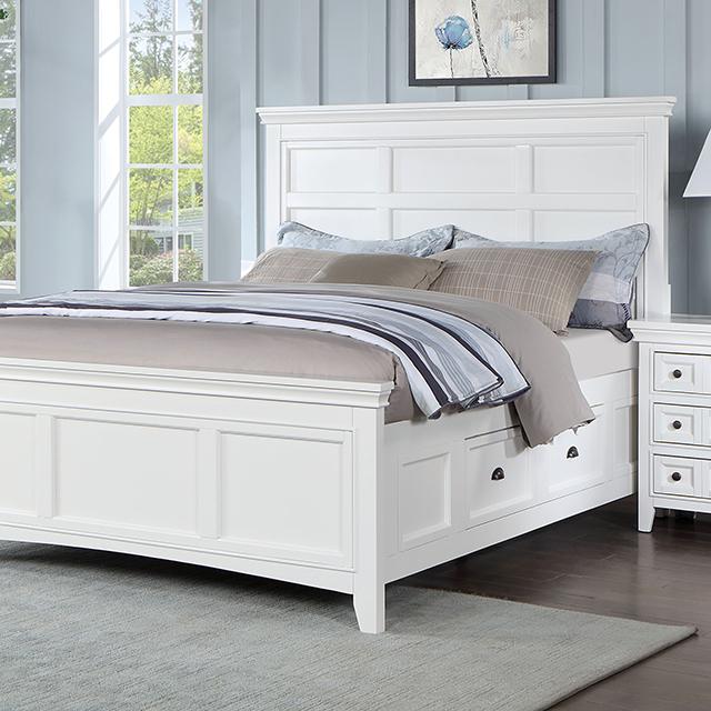 CASTILE Cal.King, E.King, Full, Queen, & Twin Bed, White, Pink, & Grey - Furniture Home Store (Hanford, CA)