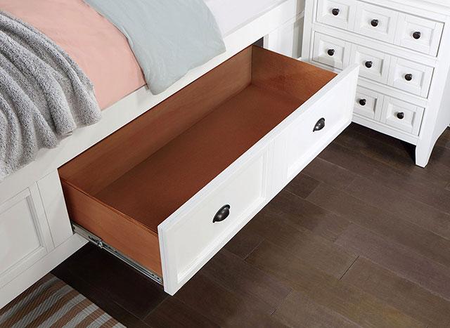 CASTILE Cal.King, E.King, Full, Queen, & Twin Bed, White, Pink, & Grey - Furniture Home Store (Hanford, CA)