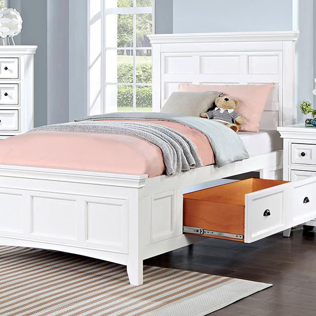CASTILE Cal.King, E.King, Full, Queen, & Twin Bed, White, Pink, & Grey - Furniture Home Store (Hanford, CA)