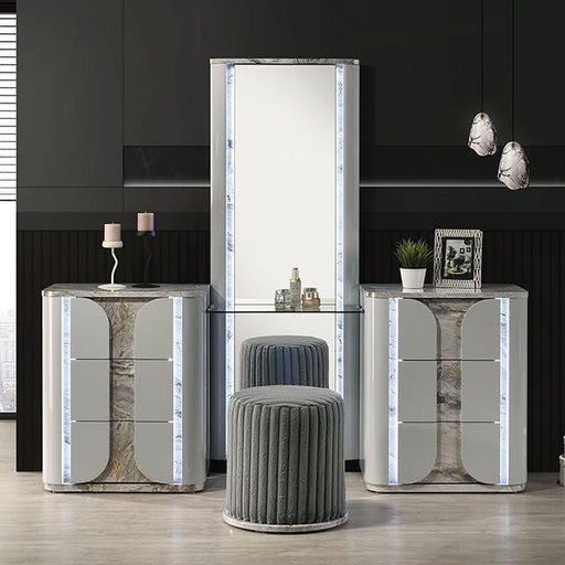 Cleburne Vanity Set with Stool - Furniture Home Store (Hanford, CA)