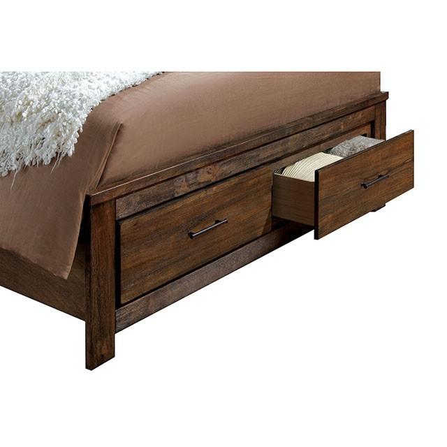 ELKTON Oak Cal.King, E.King, & Queen Bed - Furniture Home Store (Hanford, CA)