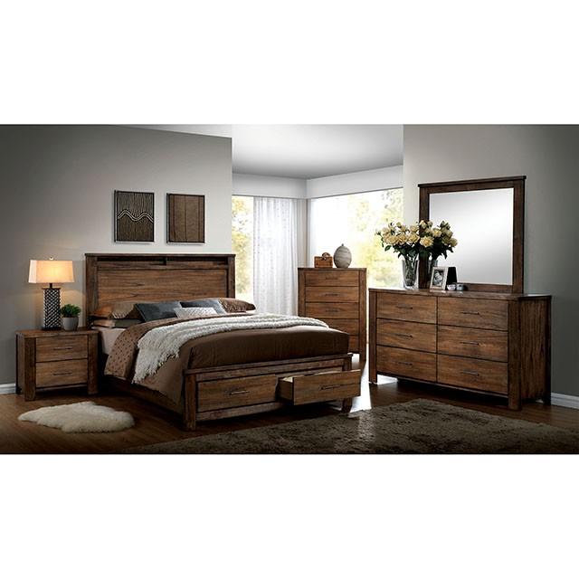 ELKTON Oak Cal.King, E.King, & Queen Bed - Furniture Home Store (Hanford, CA)