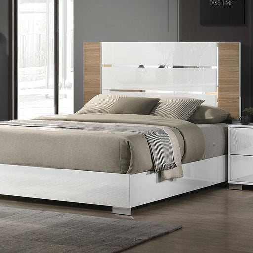 ERLANGEN Cal.King & E.King Bed, White/Natural - Furniture Home Store (Hanford, CA)