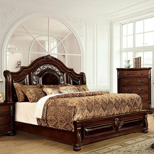 Flandreau Brown Cherry/Espresso Cal.King, E.King & Queen Bed - Furniture Home Store (Hanford, CA)