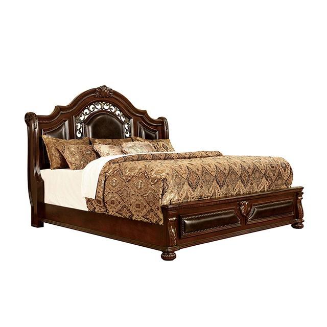 Flandreau Brown Cherry/Espresso Cal.King, E.King & Queen Bed - Furniture Home Store (Hanford, CA)
