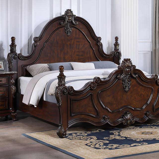 Francione E.King & Queen Bed White & Chrome - Furniture Home Store (Hanford, CA)