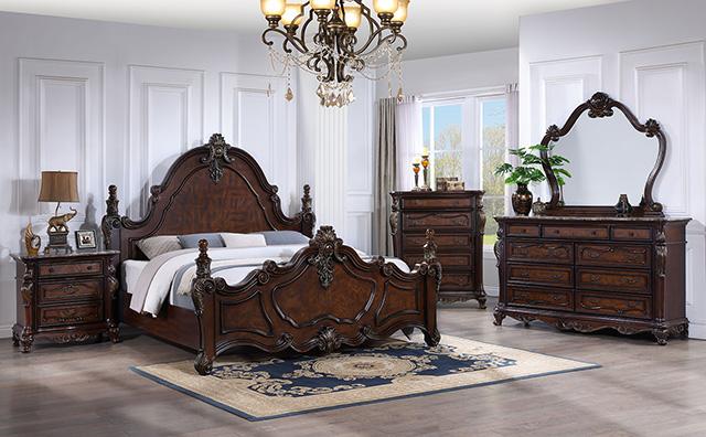 Francione E.King & Queen Bed White & Chrome - Furniture Home Store (Hanford, CA)