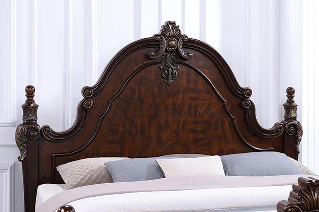 Francione E.King & Queen Bed White & Chrome - Furniture Home Store (Hanford, CA)