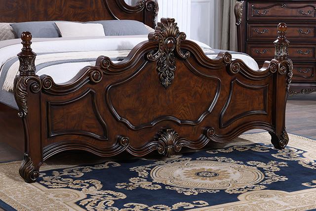 Francione E.King & Queen Bed White & Chrome - Furniture Home Store (Hanford, CA)