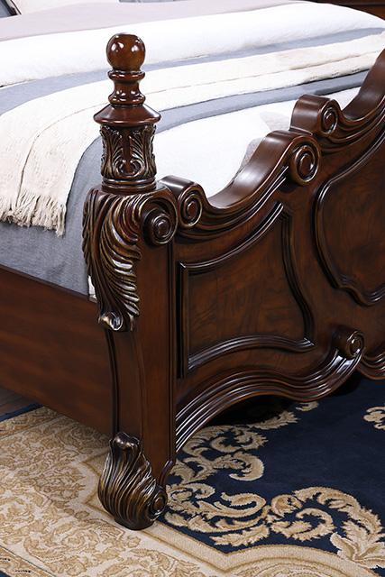 Francione E.King & Queen Bed White & Chrome - Furniture Home Store (Hanford, CA)