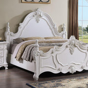 Francione E.King & Queen Bed White & Chrome - Furniture Home Store (Hanford, CA)