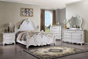 Francione E.King & Queen Bed White & Chrome - Furniture Home Store (Hanford, CA)