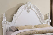 Francione E.King & Queen Bed White & Chrome - Furniture Home Store (Hanford, CA)