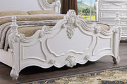 Francione E.King & Queen Bed White & Chrome - Furniture Home Store (Hanford, CA)