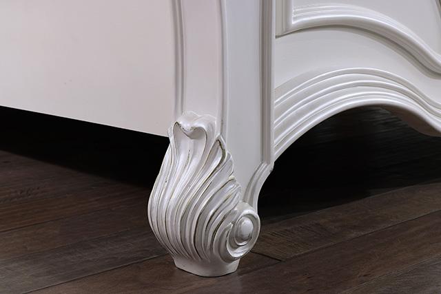Francione E.King & Queen Bed White & Chrome - Furniture Home Store (Hanford, CA)