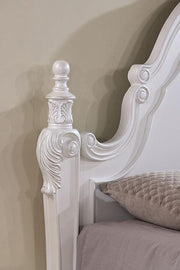 Francione E.King & Queen Bed White & Chrome - Furniture Home Store (Hanford, CA)