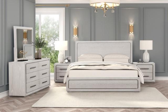 Crowthorne E.King & Queen Bed Grey & White - Furniture Home Store (Hanford, CA)