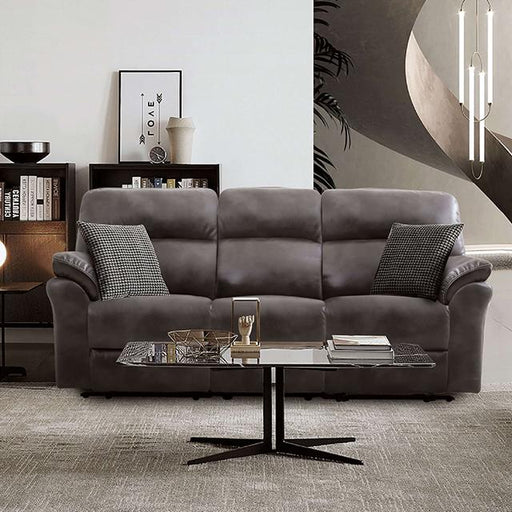 JOSIAS Sofa, Dark Gray Leatherette - Furniture Home Store (Hanford, CA)