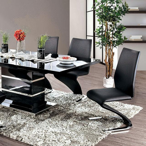 Midvale Black/Chrome Dining Table - Furniture Home Store (Hanford, CA)