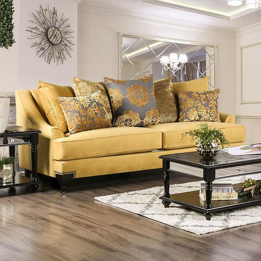 Viscontti Gold/Gray Sofa, Gold - Furniture Home Store (Hanford, CA)