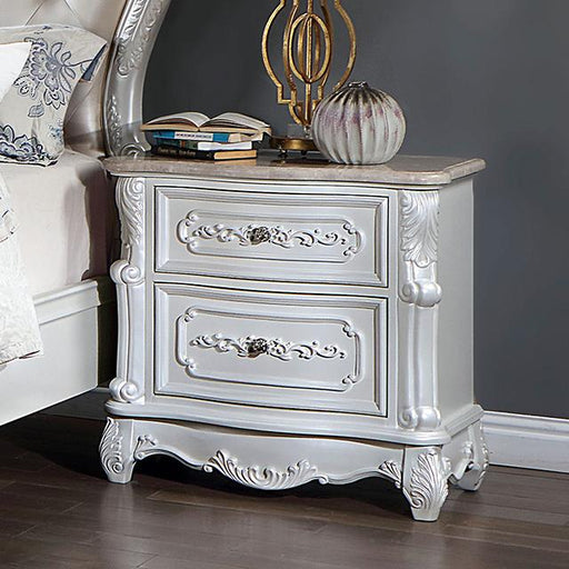 ROSALIND Night Stand, Pearl White - Furniture Home Store (Hanford, CA)