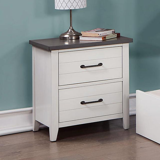 PRIAM Night Stand, White/Gray - Furniture Home Store (Hanford, CA)