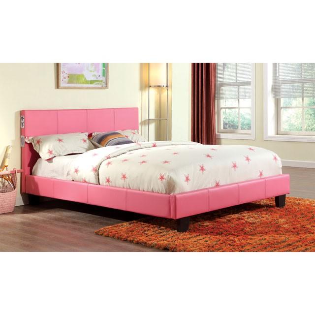 Evans Bed Espresso & Pink - Furniture Home Store (Hanford, CA)